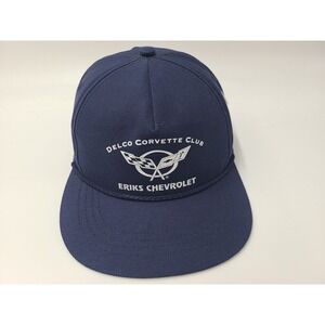Vintage Delco Corvette Club Eriks Chevrolet Rope Snapback Hat Cap Made in USA